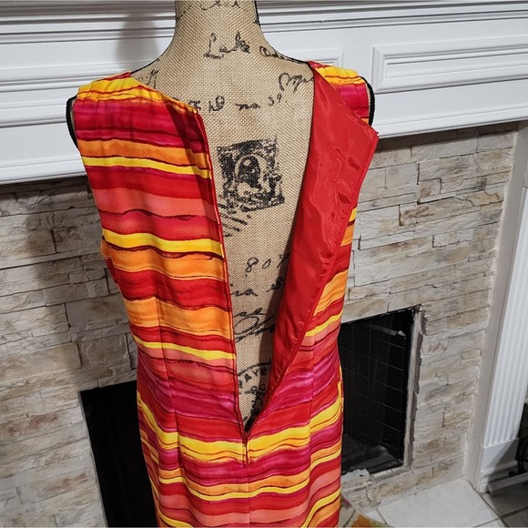 Jessica‎ Howard vintage y2k striped sunrise midi sheath dress plus size 16 - Picture 6 of 6